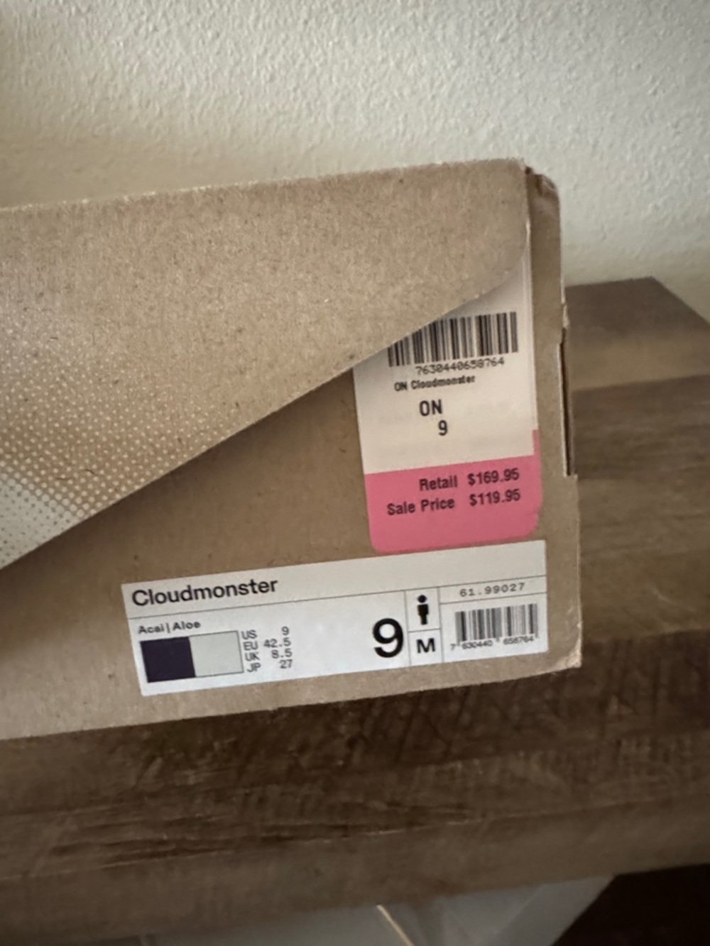 On Cloudmonster Men’s Sneakers in Acai/Aloe - Size 9 - Picture 2 of 8